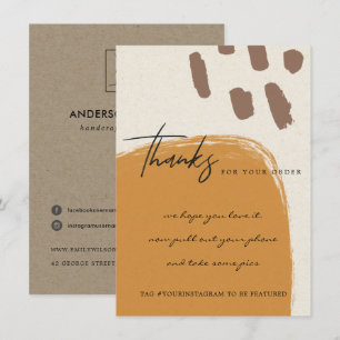 KRAFT ORANGE RUST ABSTRACT CORPORATE BUSINESS LOGO THANK YOU CARD