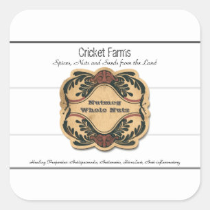 Kraft Orante Simple Template Stripes Square Sticker
