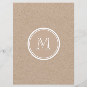 Kraft Paper Background Monogram Invitation