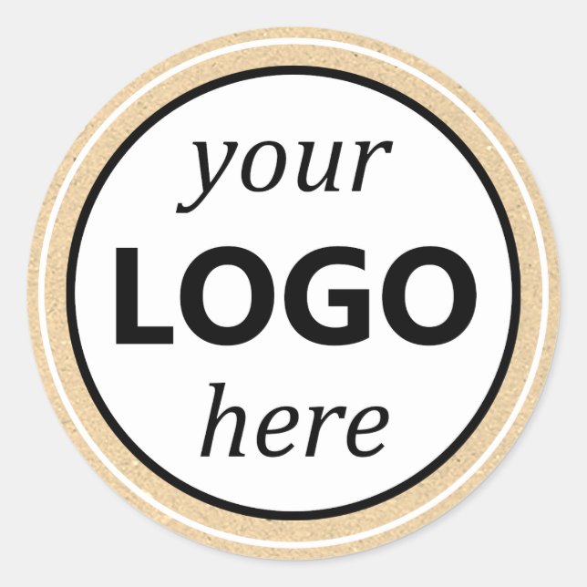 Kraft Paper Beige Your Circle Logo Image Sticker (Front)