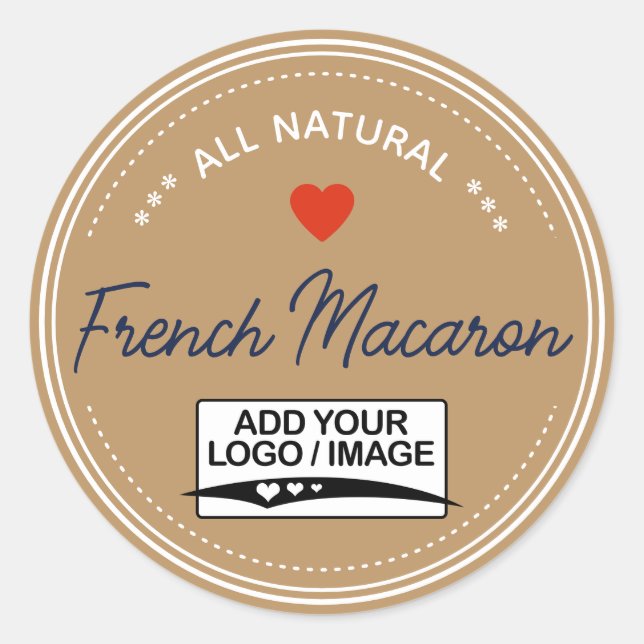 Kraft Paper Brown Jar Lid Labels Handwritten Logo  (Front)