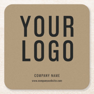 Kraft Paper Business Logo Promotional Square Paper Coaster