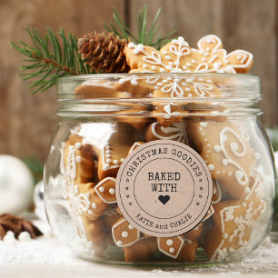 Kraft Paper Christmas Goodies Classic Round Sticker