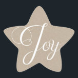 Kraft Paper Christmas Joy Holiday Stickers<br><div class="desc">Christmas holiday stickers with a natural,  simple look,  features a kraft paper look background with white  text that reads "Joy"! We have the same simplistic design on cards,  postage stamps,  and return address labels!</div>