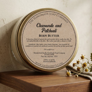 Kraft Paper Cosmetics Body Butter Jar Label