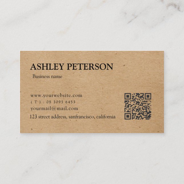 Kraft paper custom logo thank you  business card (Back)