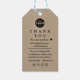 Kraft paper custom logo thank you for Gift Tag