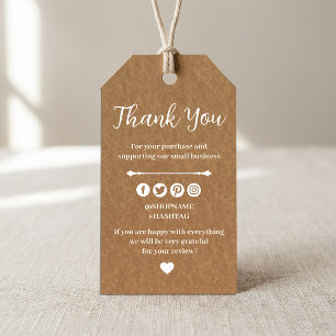 Kraft paper custom logo thank you gift tags 