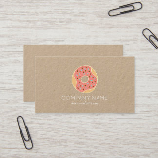 Kraft paper doughnut bakery sweets cute business business card