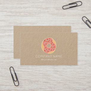 Kraft paper doughnut bakery sweets cute business card