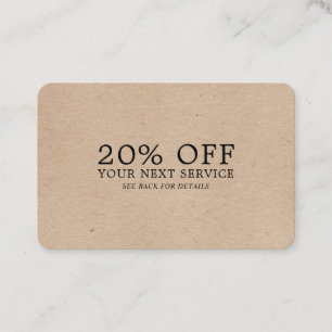 Kraft Paper Effect - Discount Voucher Card