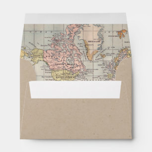 Kraft Paper Envelope with worldmap inside