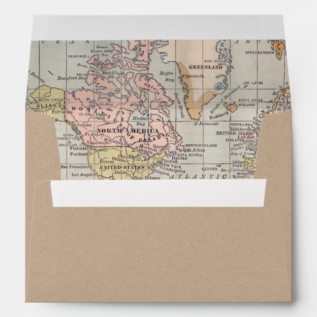 Kraft Paper Envelope Worldmap inside (Back (Bottom))