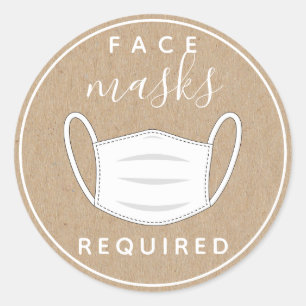 Kraft paper Face mask requred label