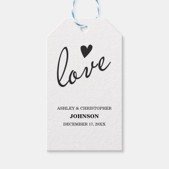 Kraft Paper Favour Tags - Love (Front)