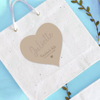 Kraft Paper Handmade with Love Heart Custom Name