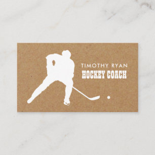 Kraft Paper, Hockey Player, Hockey Coach Business Card