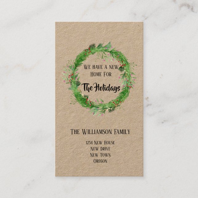 Kraft Paper  Holiday | Moving Announcement  (Front)