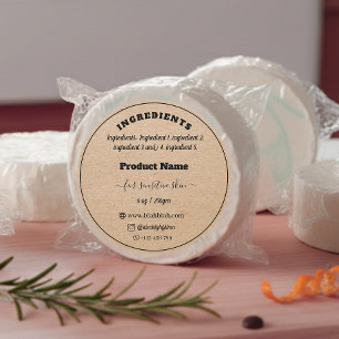 Kraft paper ingredient handmade soap Label