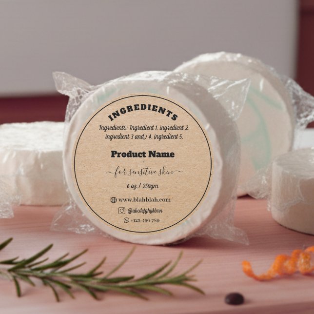 Kraft paper ingredient handmade soap Label (Creator Uploaded)