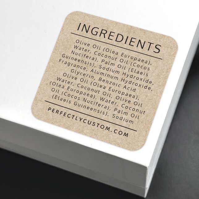 Kraft paper look ingredient list product label (Creator Uploaded)
