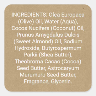 Kraft Paper Look Ingredient Listing Product Label