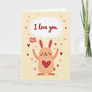 Kraft Paper Look Love You Mom Card