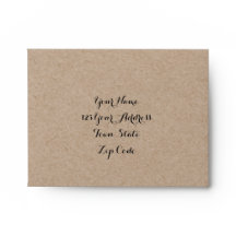 Kraft Paper Look Rustic Wedding RSVP Envelopes