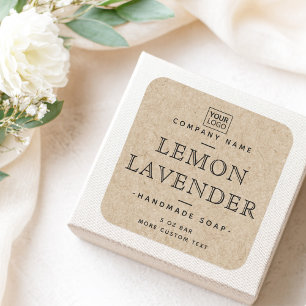 Kraft paper look vintage style font product labels