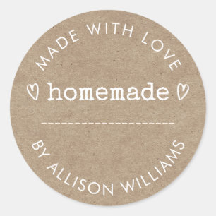 Kraft Paper Made With Love Homemade Label