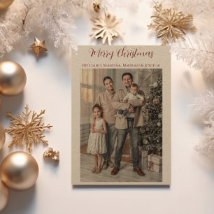 Kraft Paper Merry Christmas Family Photo Holiday Card