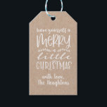 Kraft Paper Merry Christmas Gift Tags<br><div class="desc">An elegant and stylish merry little Christmas Kraft paper gift tag. Personalise it this holiday for your Christmas gifts.  Comes in white red or black text. Designed for you by Blackberry Boulevard.</div>