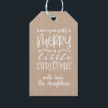 Kraft Paper Merry Christmas Gift Tags<br><div class="desc">An elegant and stylish merry little Christmas Kraft paper gift tag. Personalise it this holiday for your Christmas gifts.  Comes in white red or black text. Designed for you by Blackberry Boulevard.</div>