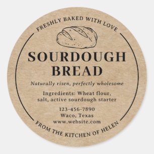 Kraft Paper Minimal Sourdough Bakery Bread Sticker