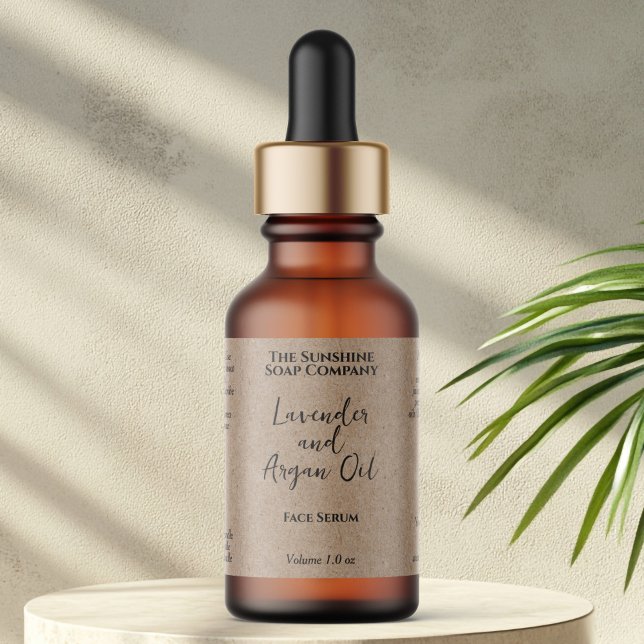 Kraft Paper Minimalist Cosmetics Dropper Bottle  Label (Creator Uploaded)