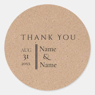 Kraft Paper Minimalist Modern Design Simple Classic Round Sticker