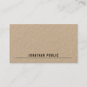 Kraft Paper Modern Elegant Simple Professional Top Business Card