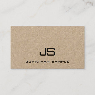 Kraft Paper Modern Professional Monogram Elegant Business Card
