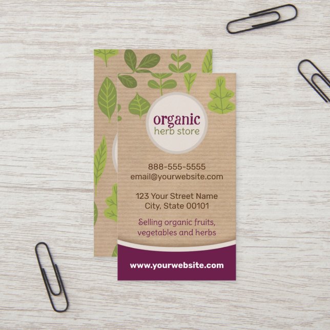 Kraft Paper Nature Business Card (Front/Back In Situ)