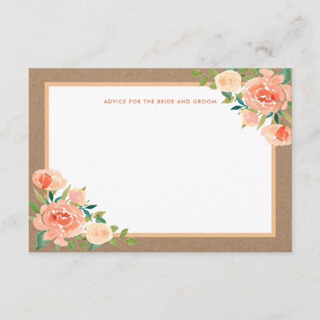 Kraft Paper Peach Florals | Wedding Advice (Front)