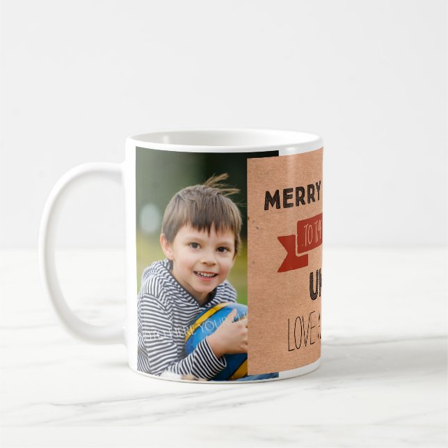 Kraft Paper Photo Best Uncle Christmas Mug (Left)