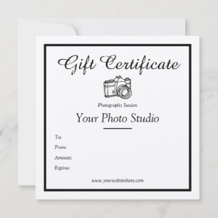 Kraft Paper Photography Gift Certificate Template