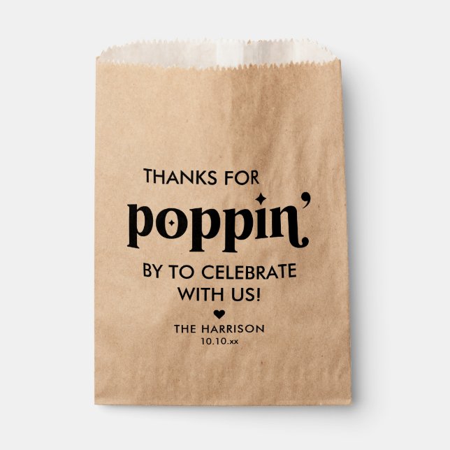 Kraft Paper Popcorn Baby Shower Favour Bags (Front)