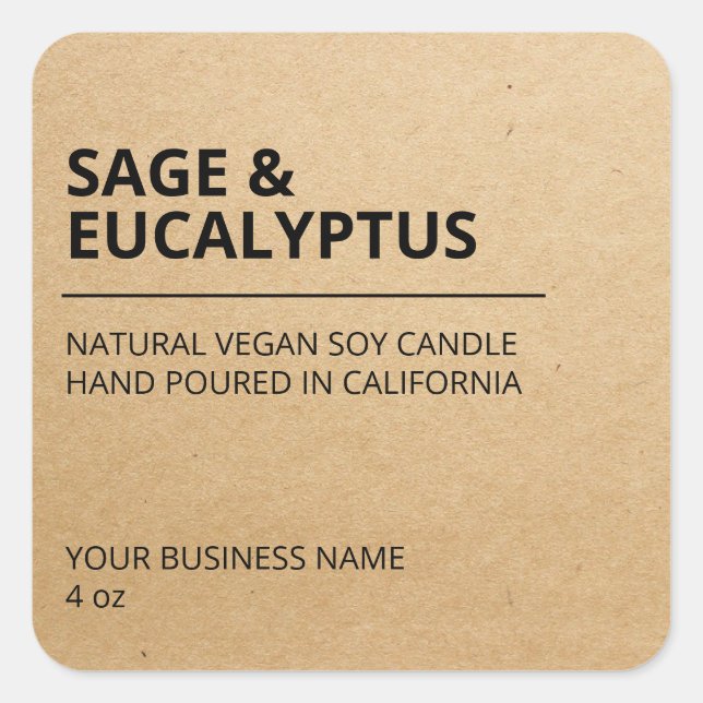 Kraft Paper Product Labels (Front)