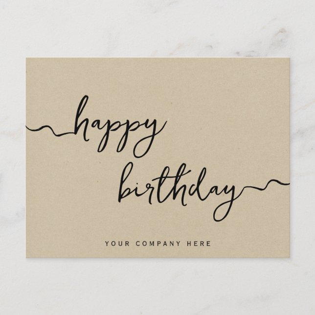 Kraft Paper Professional Happy Birthday  Postcard (Front)