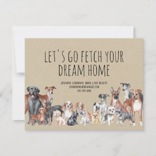 Kraft Paper Real Estate Dogs Marketing Card