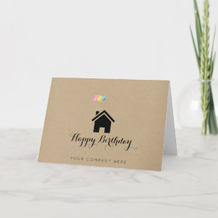 Kraft Paper Real Estate Happy Birthday Realtor Card