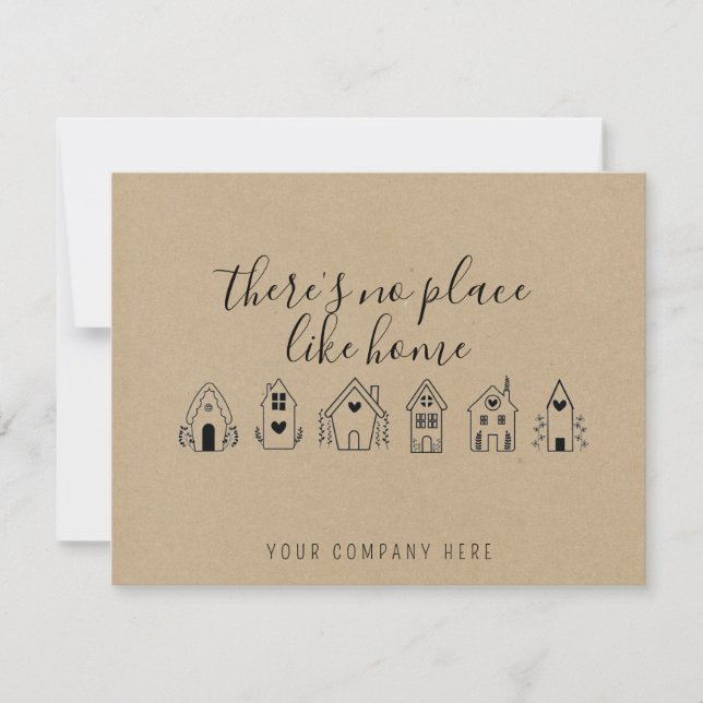 Kraft Paper Realtor New Homeowner Thank You Card (Front)