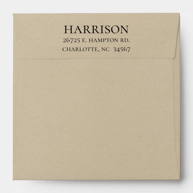 Kraft Paper Return Address Envelope (Back (Top Flap))