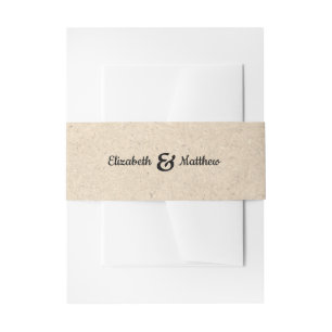 Kraft Paper Rustic Wedding Invitation Belly Bands Invitation Belly Band
